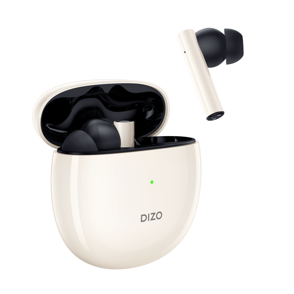 Dizo GoPods Model DA2001 True Wireless Earbuds Active Noise Cancellation ANC (Apricat White)